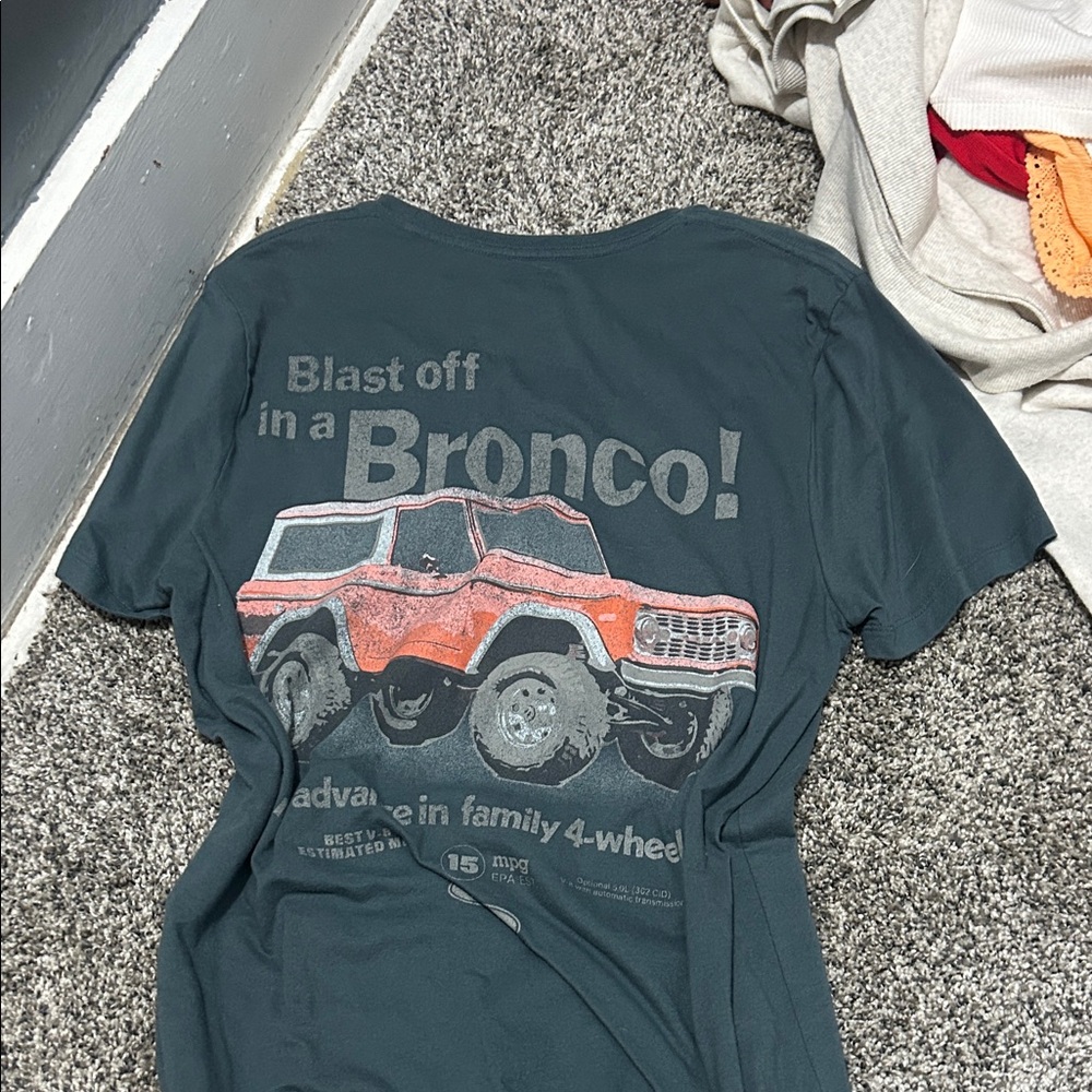 Goodfellow & Co Dark Tee with Red Bronco Graphic